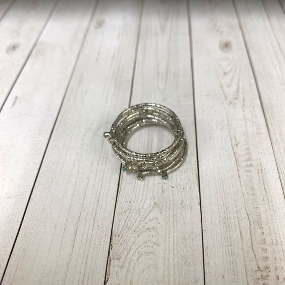Silver Crystal Stacking Ring Set - Picture 4 of 4